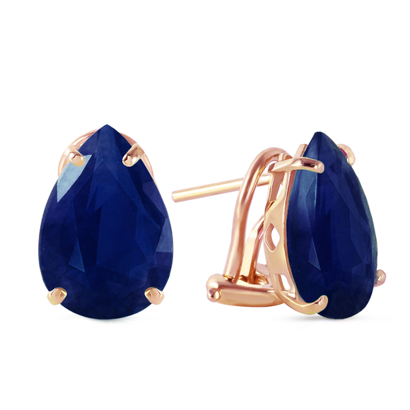 Galaxy Gold Products Jewelry - 14K. GOLD FRENCH CLIPS EARRING WITH NATURAL SAPPHIRES (Rose Gold)